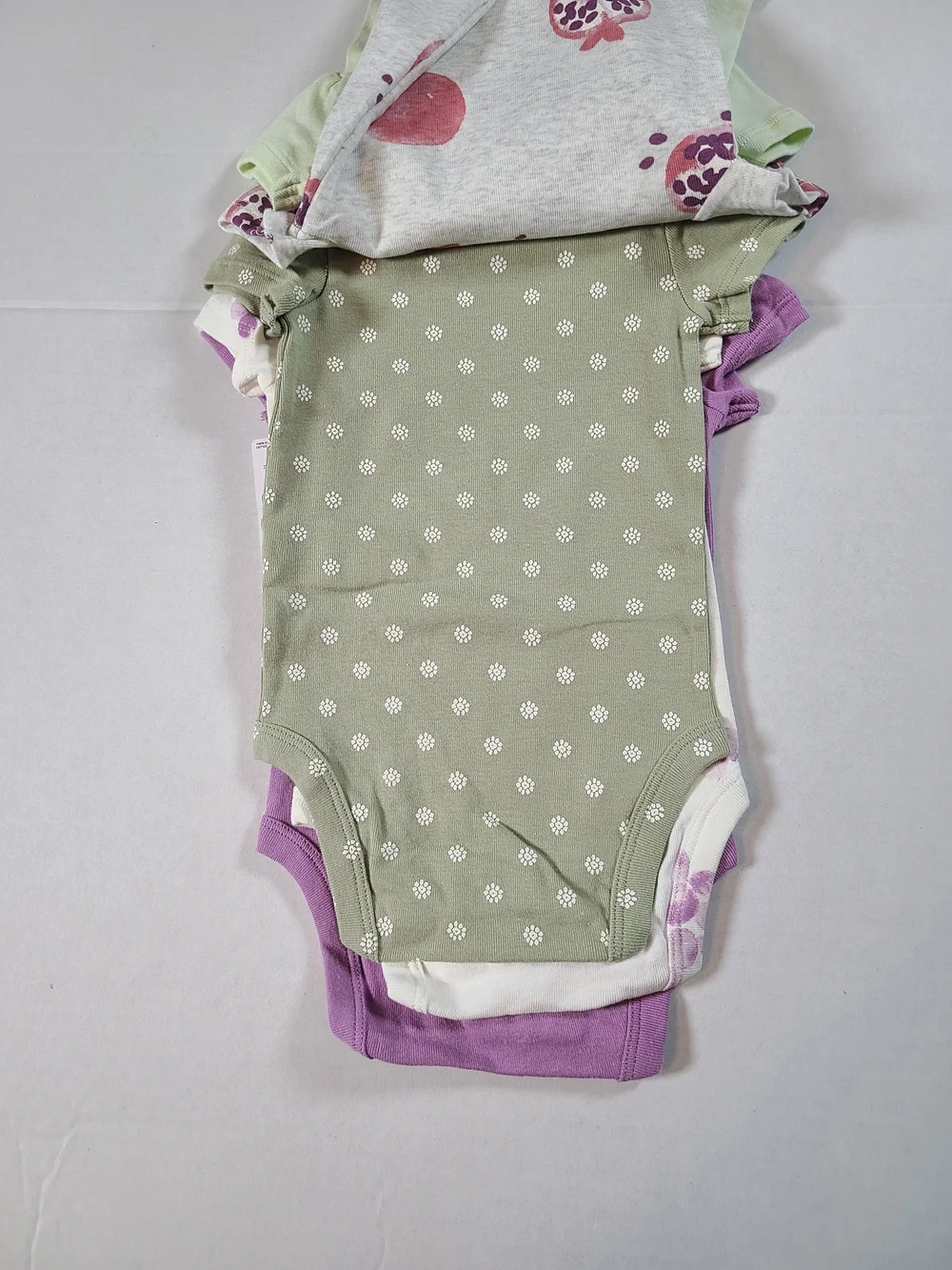 Carter's Baby Girl One Piece Set Of 5- Green & Purple NWT 3 Months